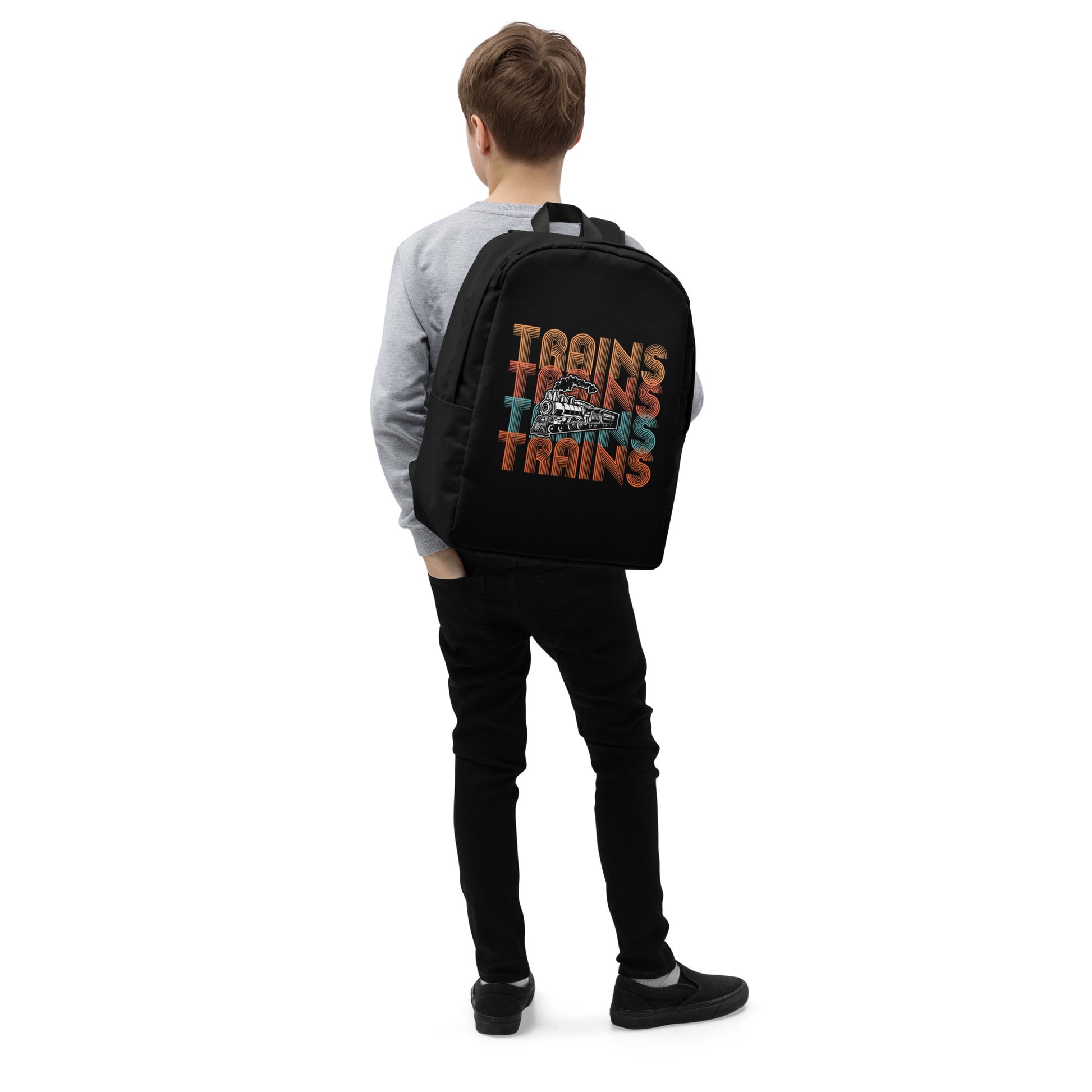 Trains, Trains, Trains Minimalist Backpack - Broken Knuckle Apparel