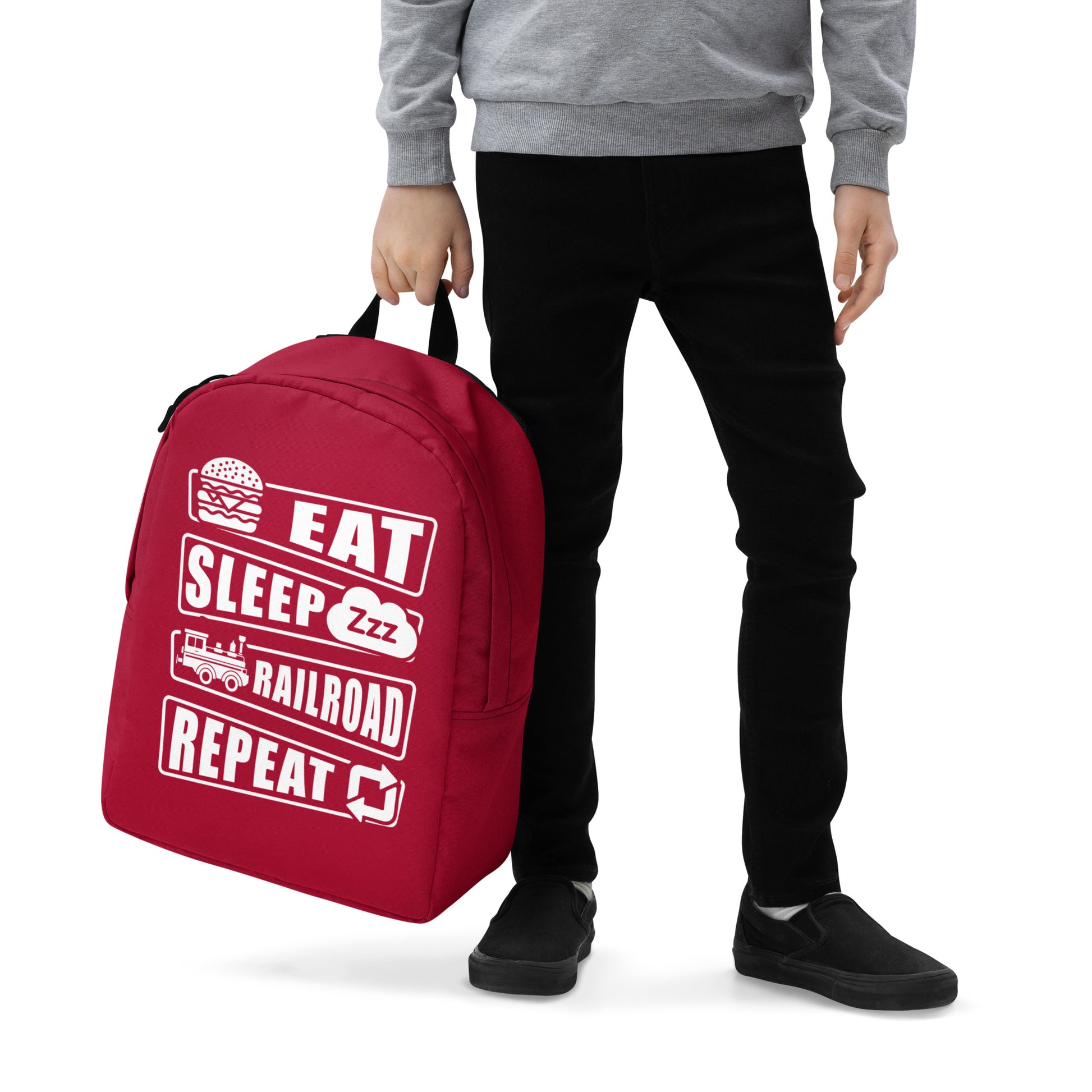 Eat, Sleep, Railroad, Repeat Minimalist Backpack - Broken Knuckle Apparel