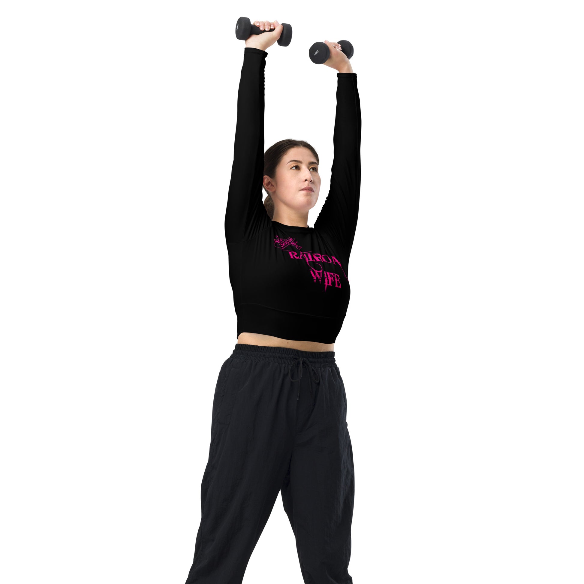 Sexy Railroad Wife Recycled long-sleeve crop top - Broken Knuckle Apparel