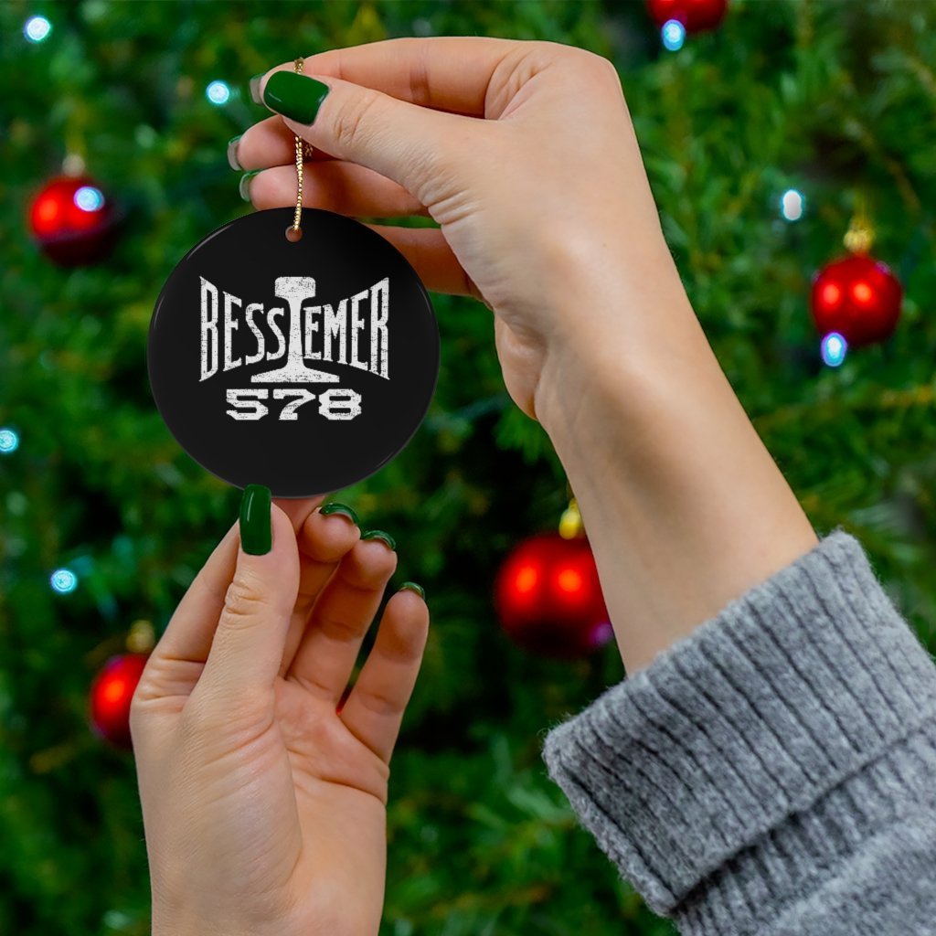 Bessemer and Lake Erie Railroad Logo Ceramic Ornament - Broken Knuckle Apparel