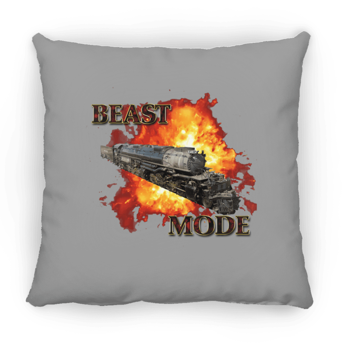 Big Boy 4014 Beast Mode Square Pillow 18x18 - Broken Knuckle Apparel