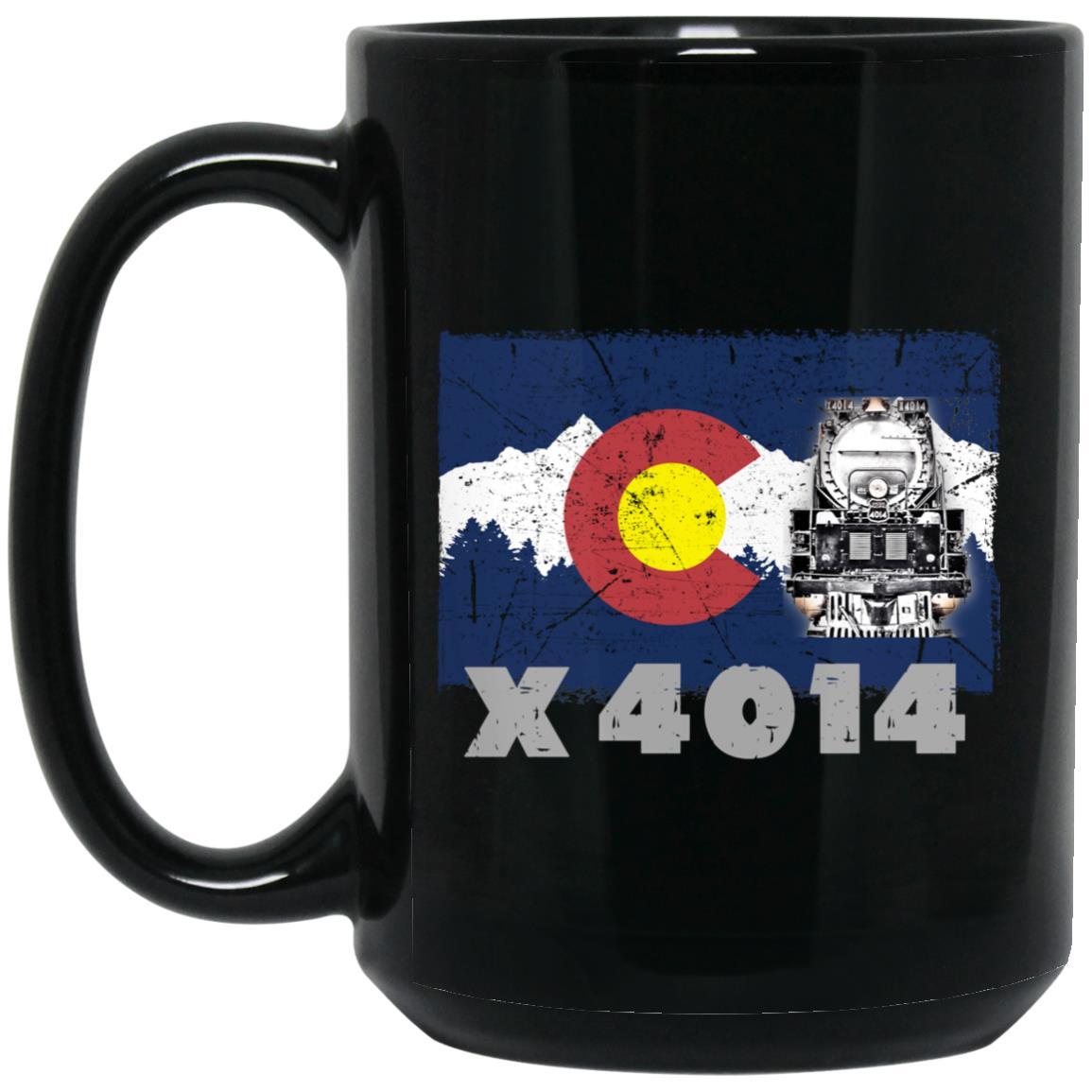 Big Boy 4014 Colorado Flag 15 oz. Black Mug - Broken Knuckle Apparel