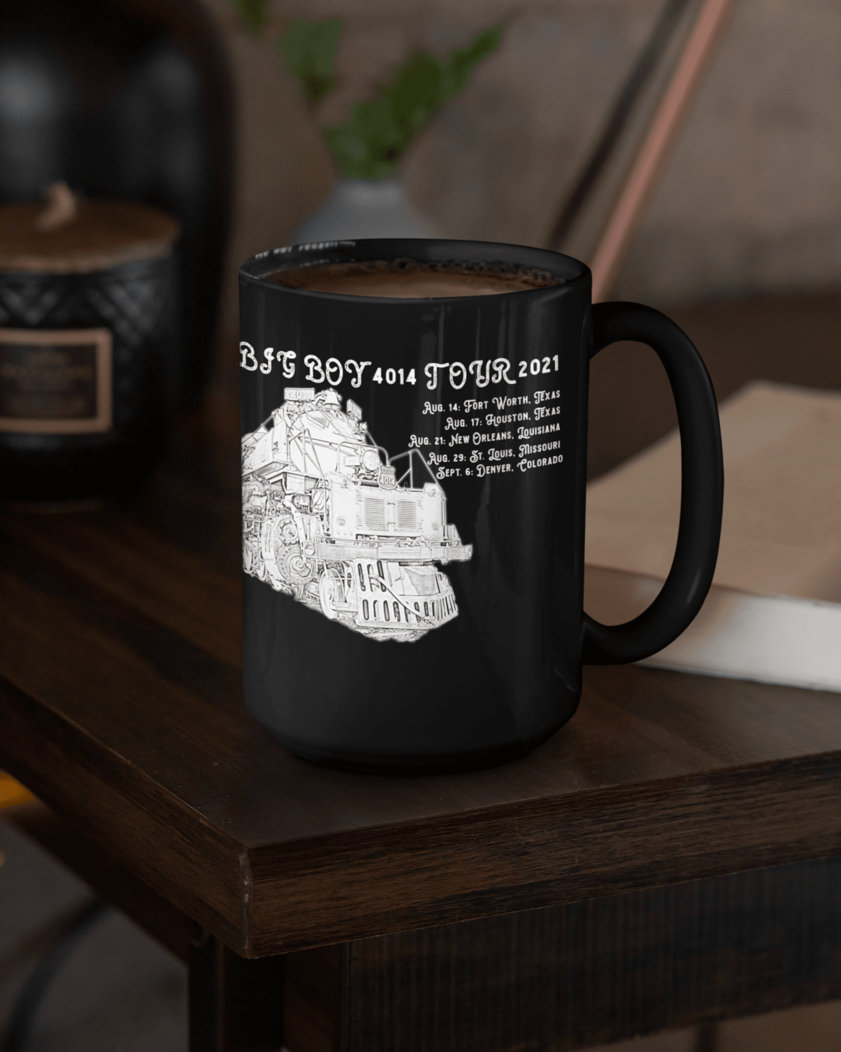 Big Boy 4014 Tour 2021 15 oz. Black Mug - Broken Knuckle Apparel