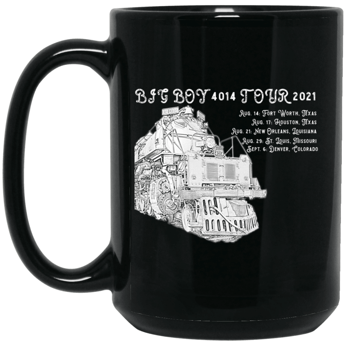 Big Boy 4014 Tour 2021 15 oz. Black Mug - Broken Knuckle Apparel