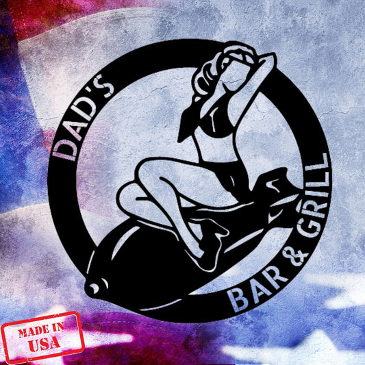 Bomber Lady - Custom Metal Sign - Broken Knuckle Apparel