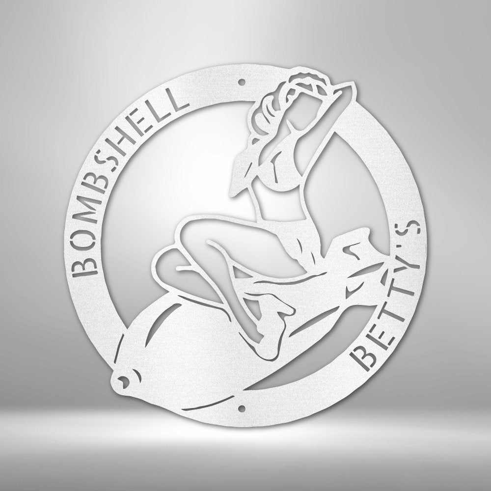 Bomber Lady - Custom Metal Sign - Broken Knuckle Apparel