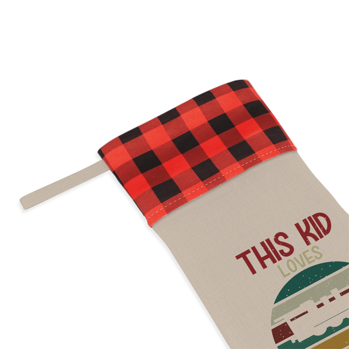 This Kid Loves Trains Christmas Stocking - Broken Knuckle Apparel