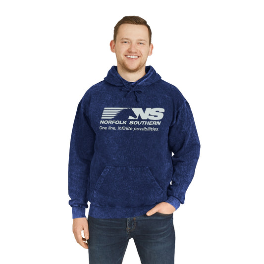 Norfolk Southern Unisex Mineral Wash Hoodie - Broken Knuckle Apparel