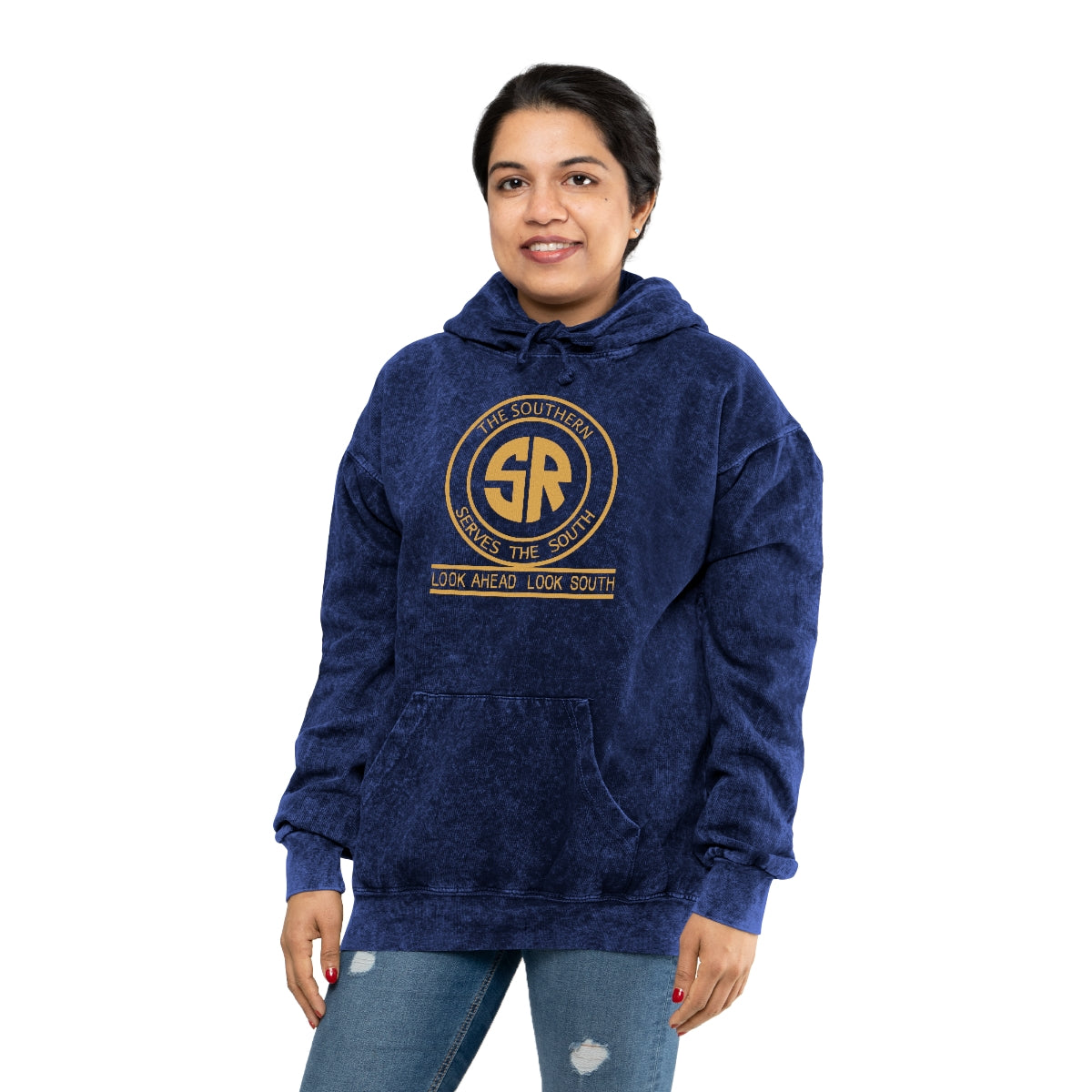 The Southern Serves the South Unisex Mineral Wash Hoodie - Broken Knuckle Apparel