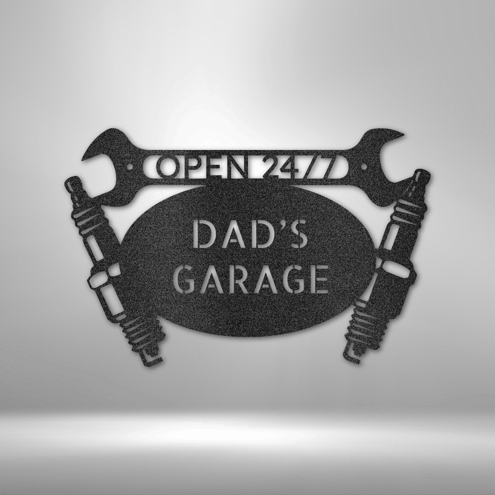 Car Garage Monogram - Personalized Steel Sign - Broken Knuckle Apparel