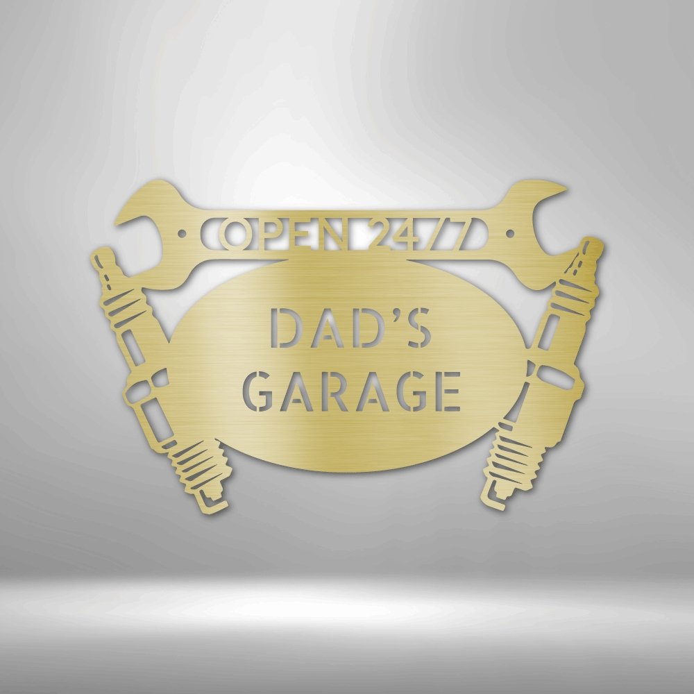 Car Garage Monogram - Personalized Steel Sign - Broken Knuckle Apparel