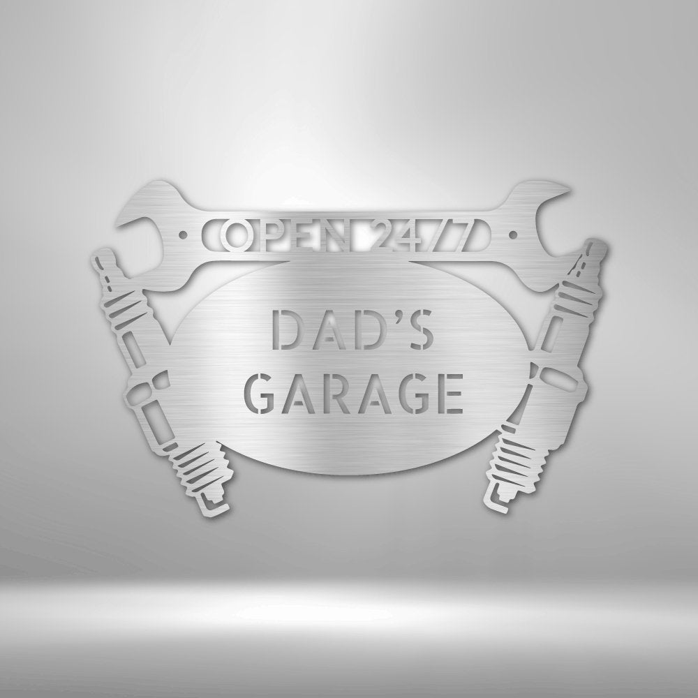Car Garage Monogram - Personalized Steel Sign - Broken Knuckle Apparel