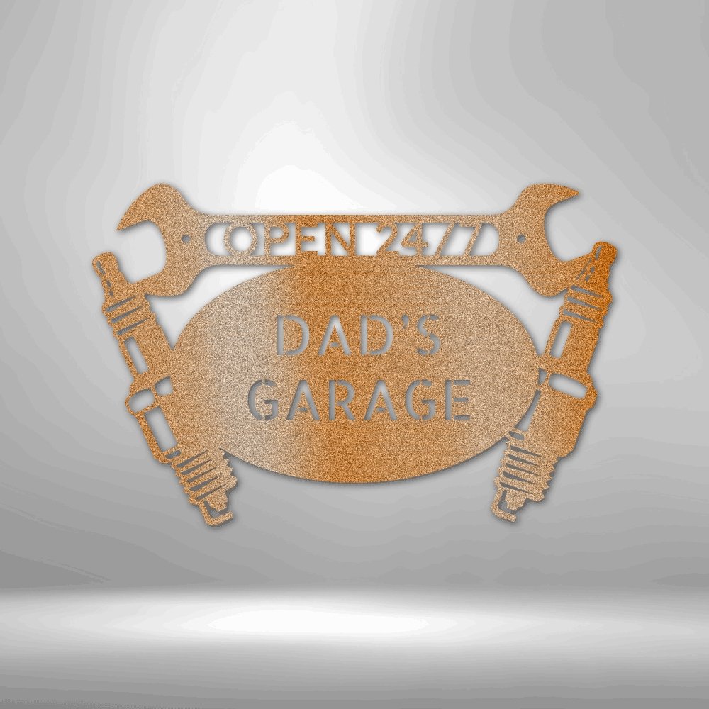 Car Garage Monogram - Personalized Steel Sign - Broken Knuckle Apparel