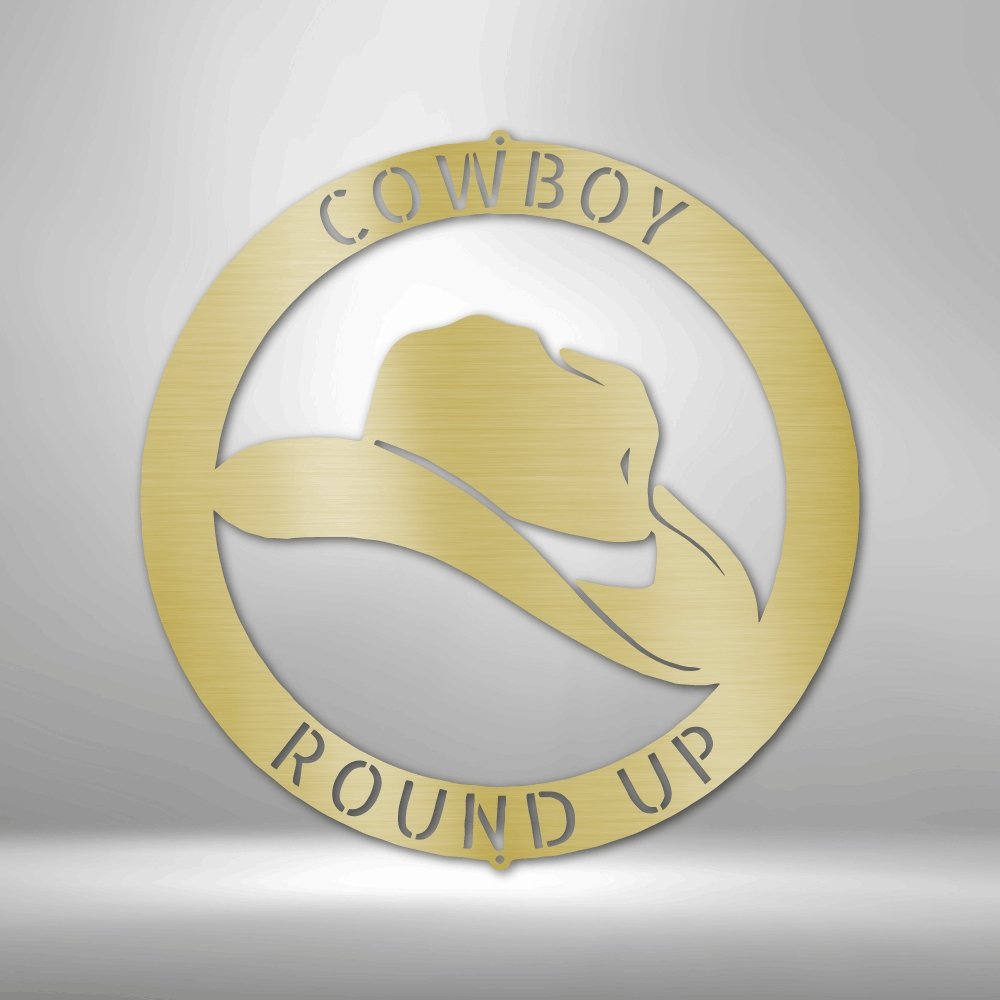 Cowboy Monogram - Personalized Steel Sign - Broken Knuckle Apparel
