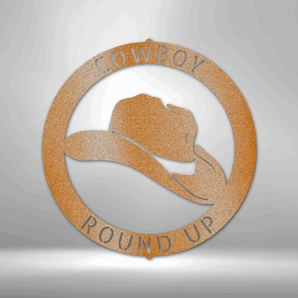 Cowboy Monogram - Personalized Steel Sign - Broken Knuckle Apparel