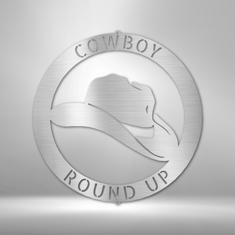 Cowboy Monogram - Personalized Steel Sign - Broken Knuckle Apparel