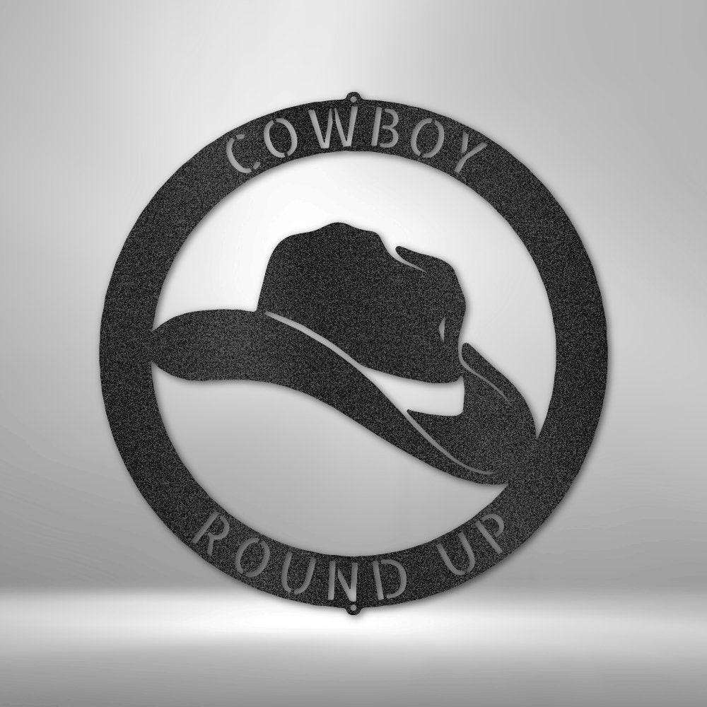 Cowboy Monogram - Personalized Steel Sign - Broken Knuckle Apparel