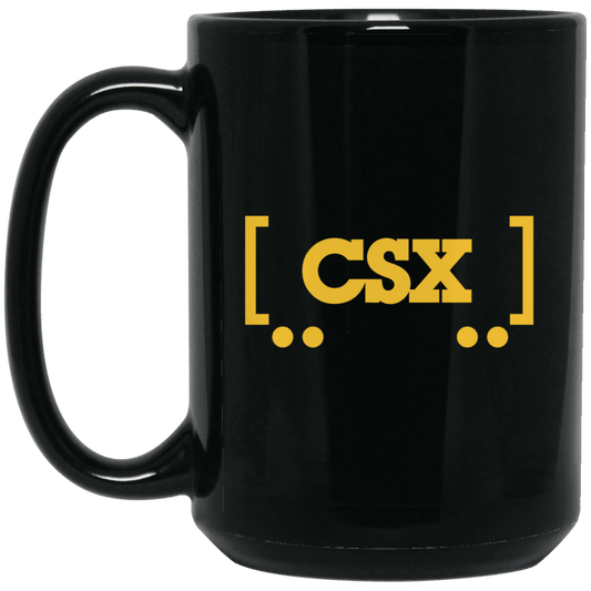 CSX Gold Logo 15 oz. Black Mug - Broken Knuckle Apparel