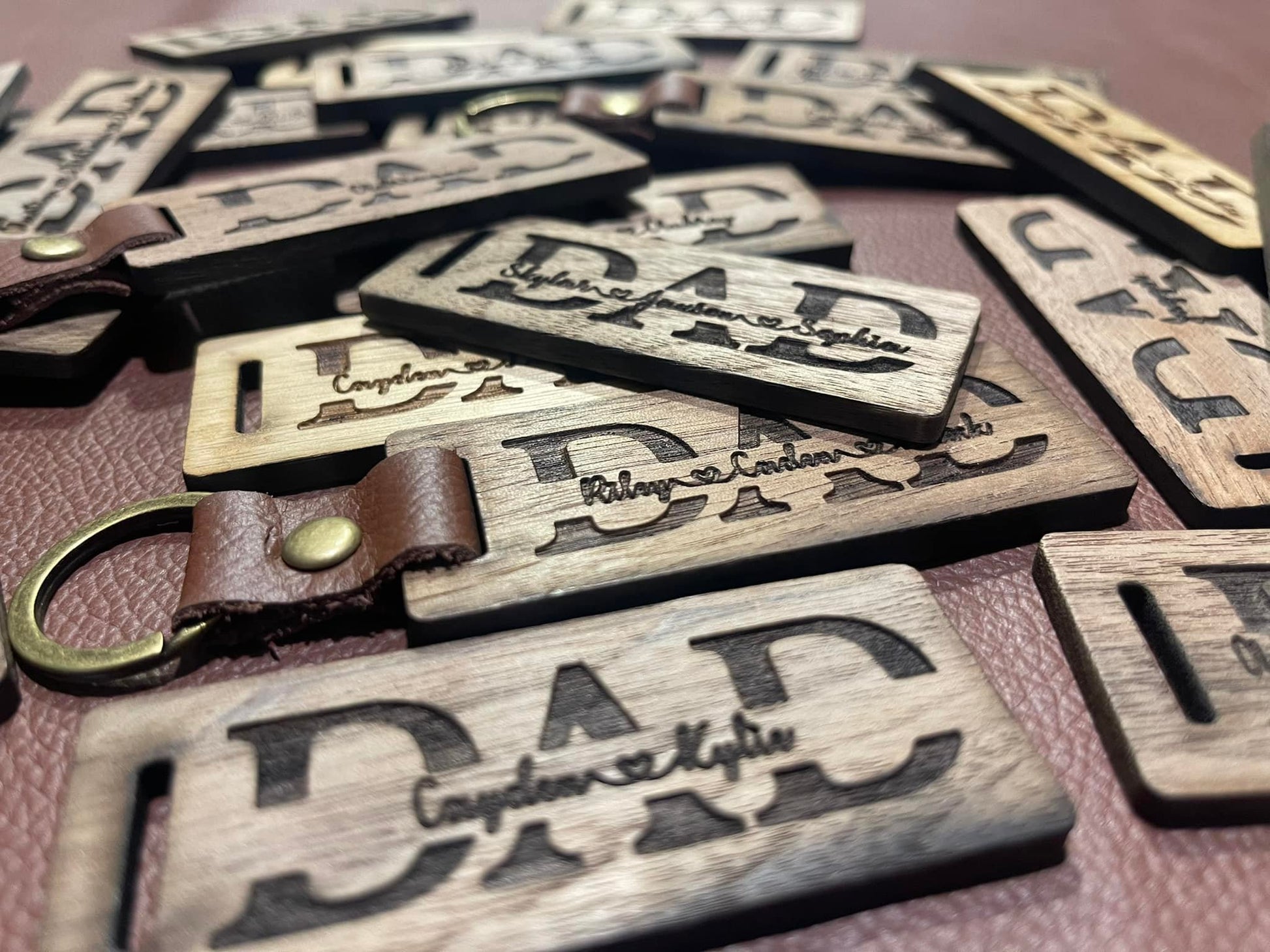 Split Name - Wooden Key Chain - Broken Knuckle Apparel