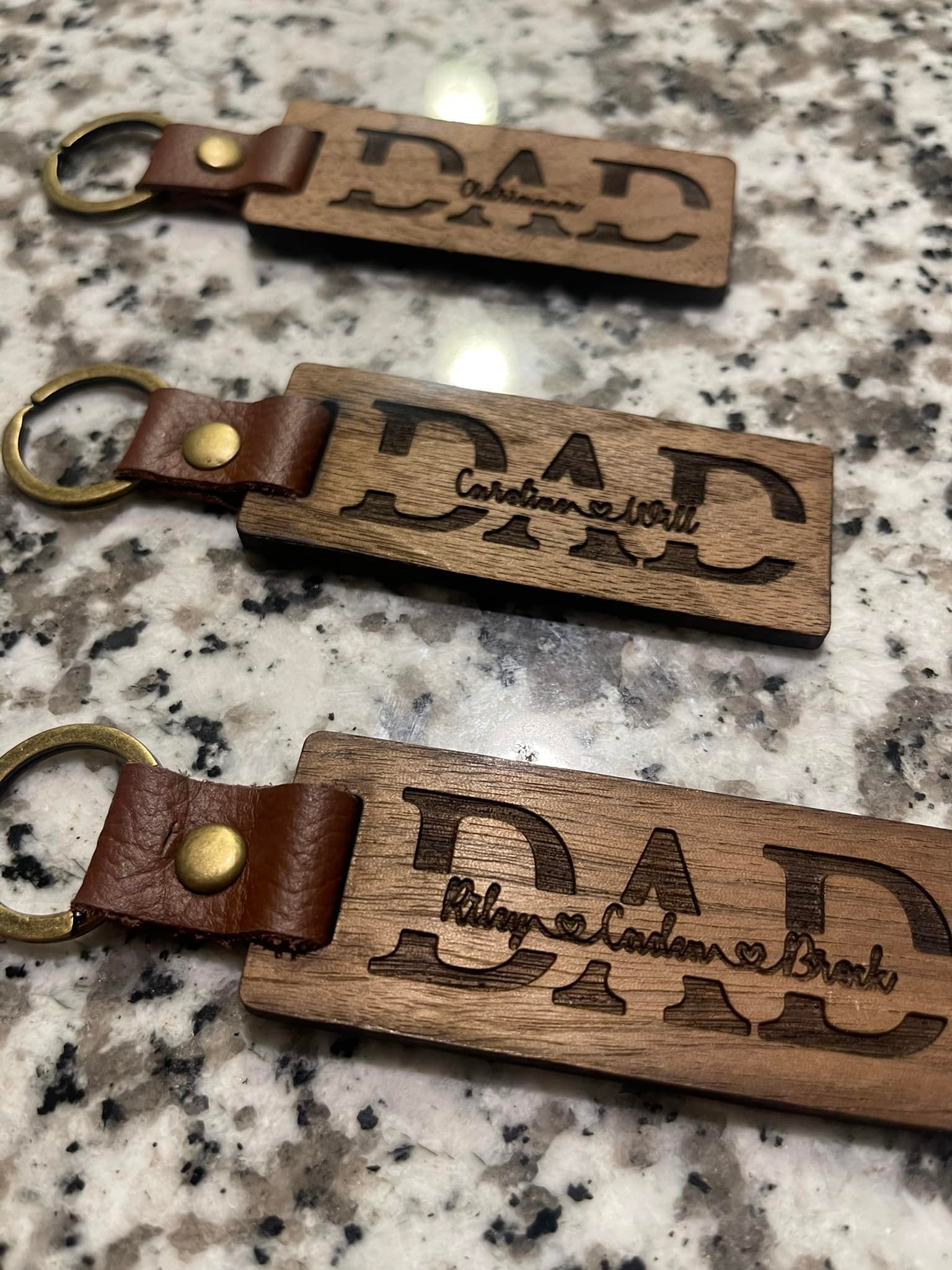 Split Name - Wooden Key Chain - Broken Knuckle Apparel