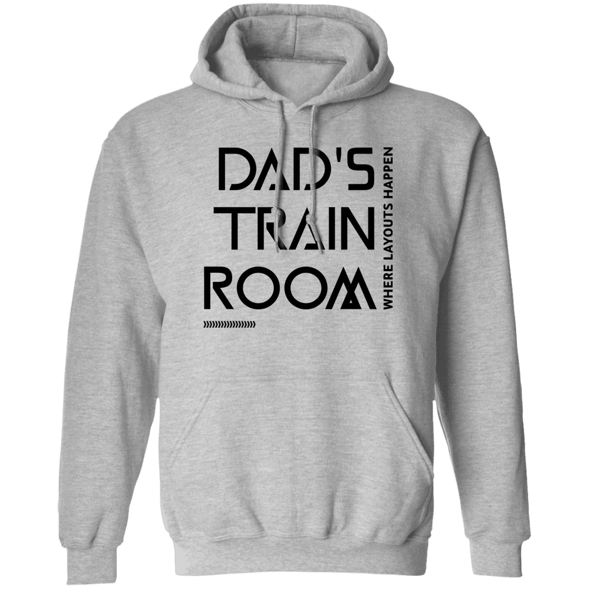 Dad's Train Room Where Layouts Happen Pullover Hoodie - Broken Knuckle Apparel