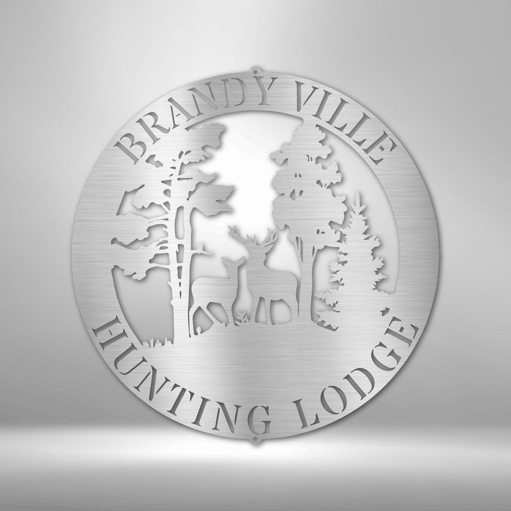 Deer Scene - Personalized Steel Sign - Broken Knuckle Apparel
