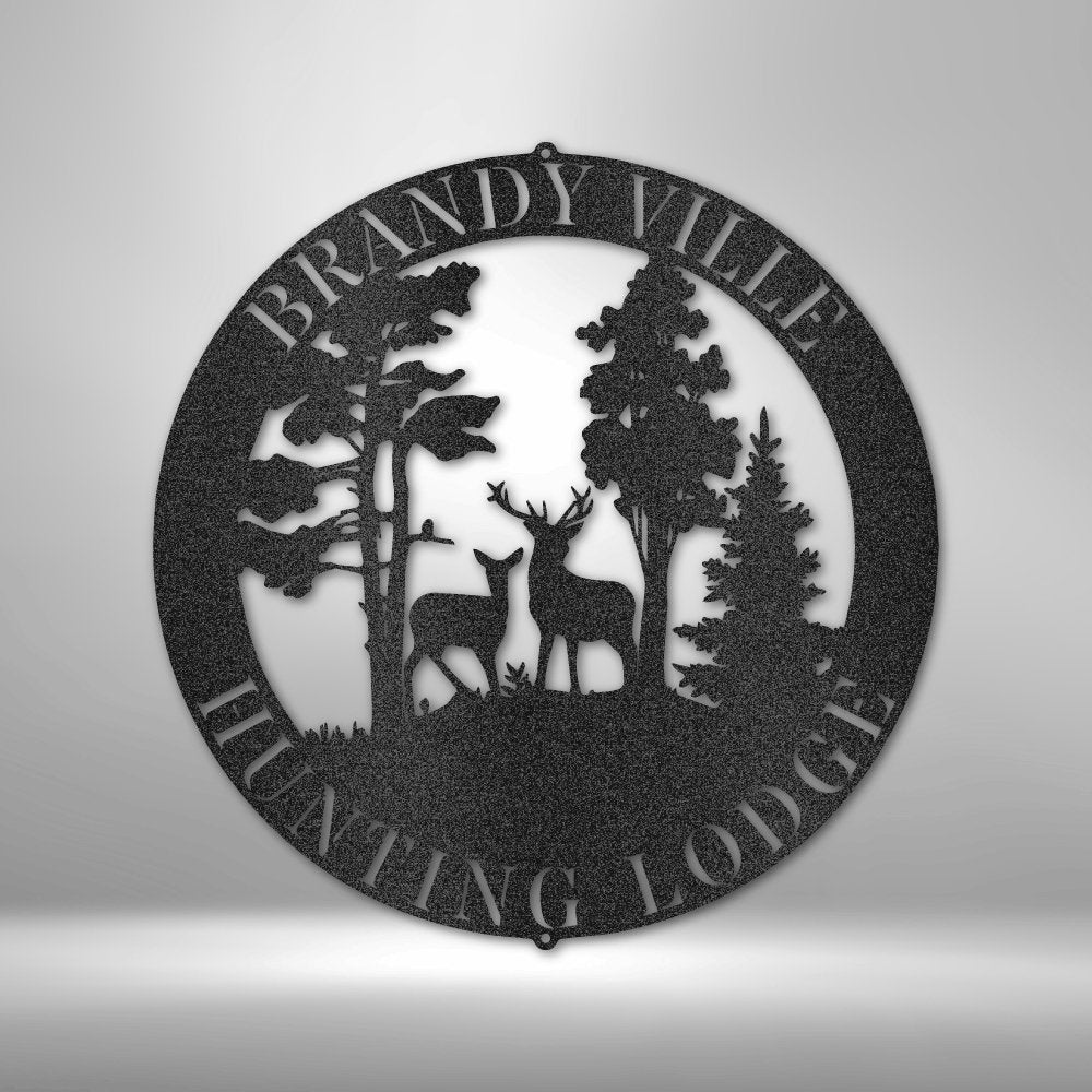 Deer Scene - Personalized Steel Sign - Broken Knuckle Apparel