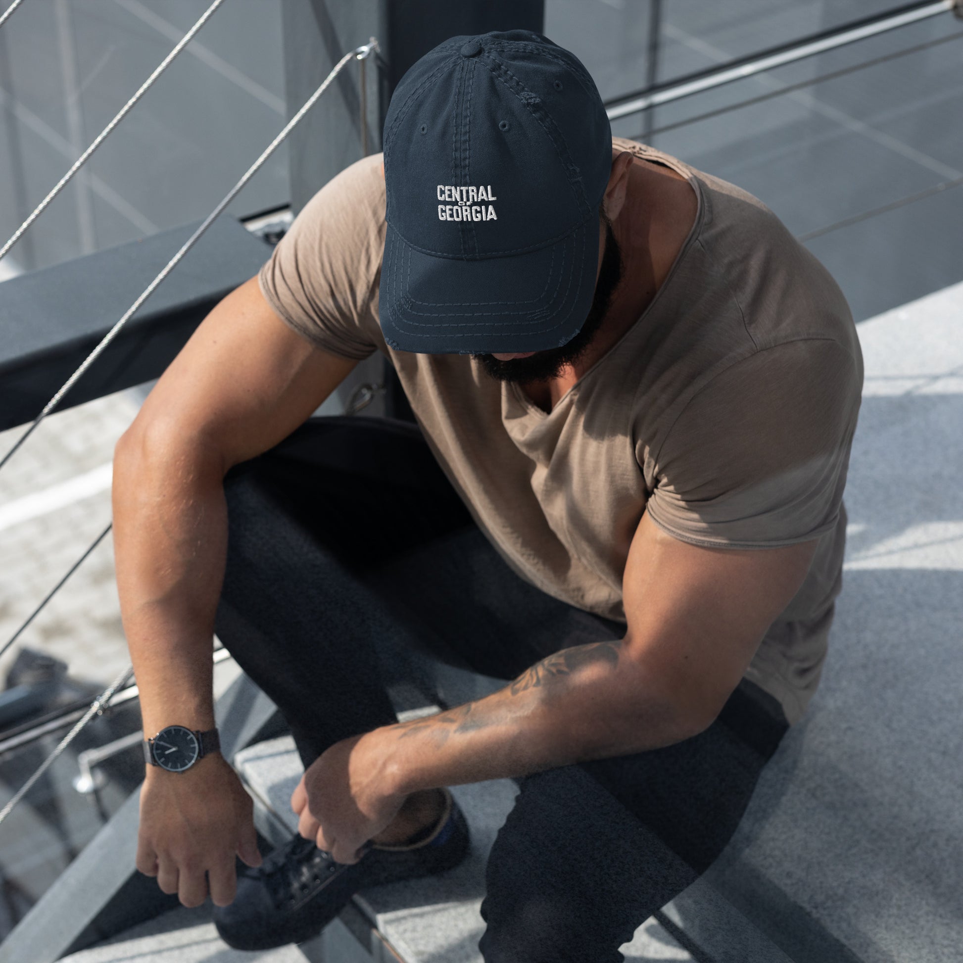 Central of Georgia Distressed Dad Hat - Broken Knuckle Apparel