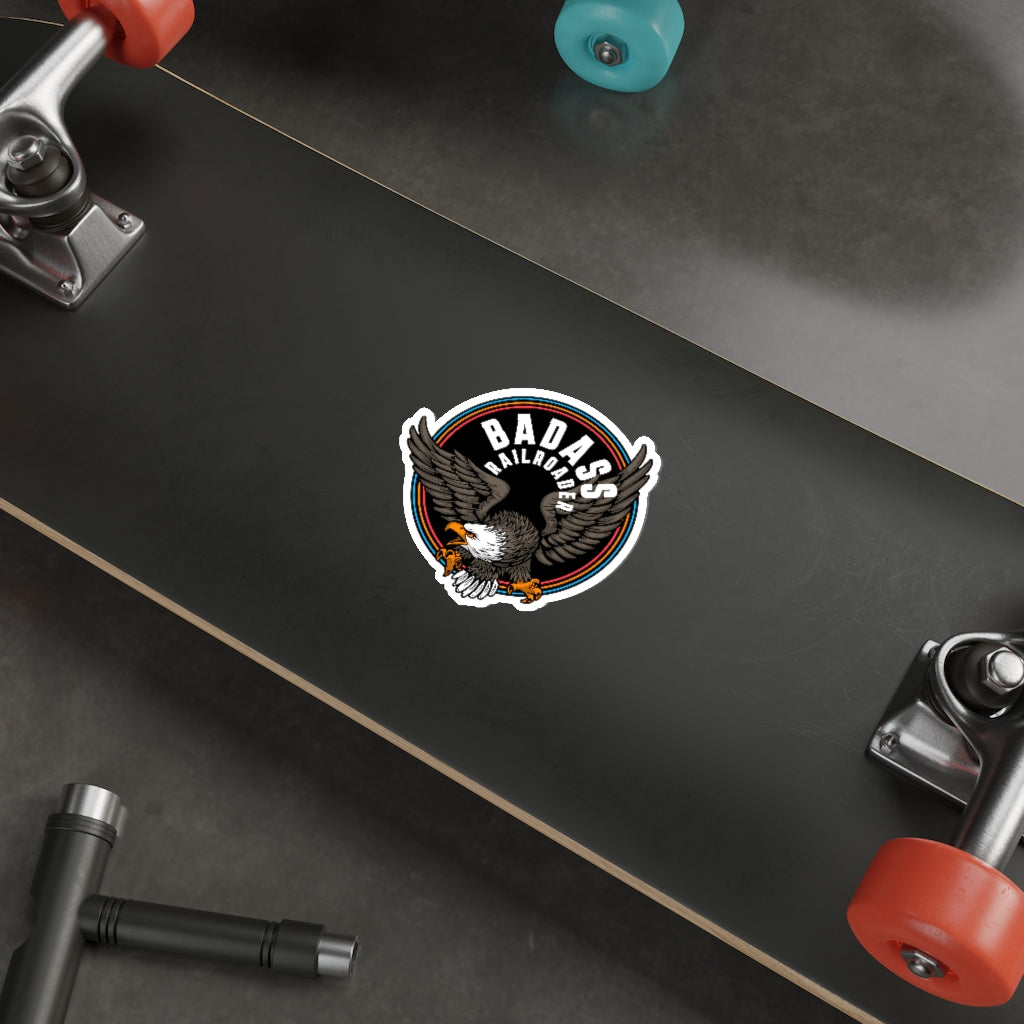 Badass Railroader Die-Cut Stickers - Broken Knuckle Apparel