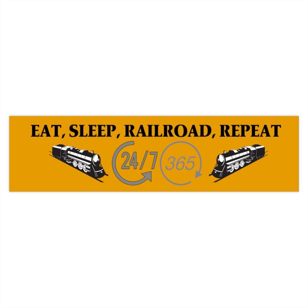 Eat, Sleep, Railroad, Repeat Bumper Sticker - Broken Knuckle Apparel