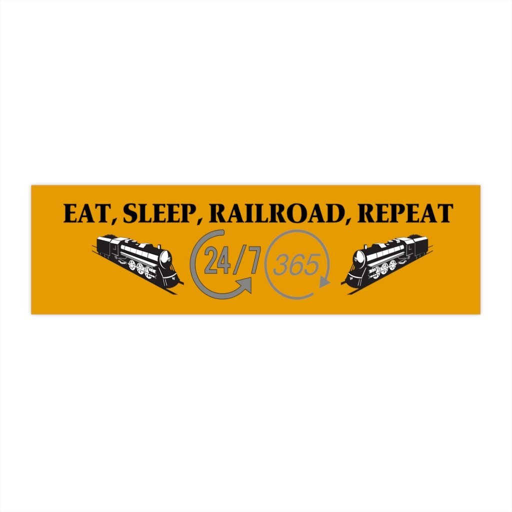 Eat, Sleep, Railroad, Repeat Bumper Sticker - Broken Knuckle Apparel