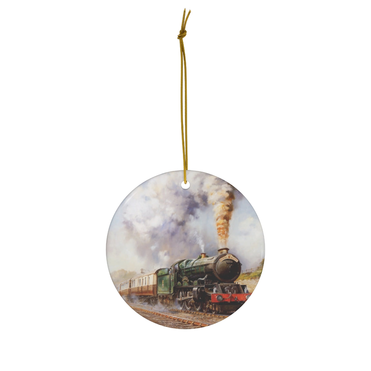 Steam Train Ceramic Christmas Ornament - Broken Knuckle Apparel