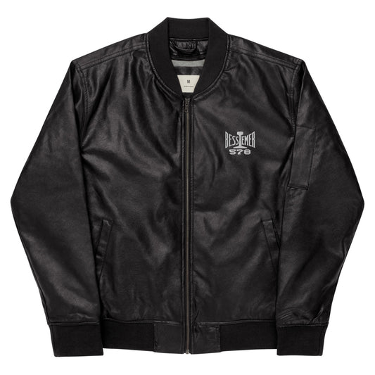 Bessemer and Lake Erie Railroad Leather Bomber Jacket - Broken Knuckle Apparel