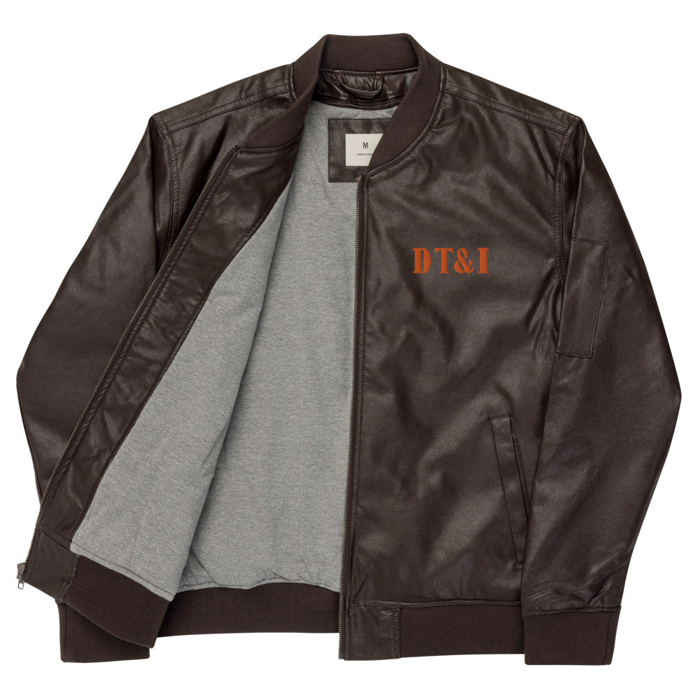 Detroit & Toledo Ironton Railroad Leather Bomber Jacket - Broken Knuckle Apparel