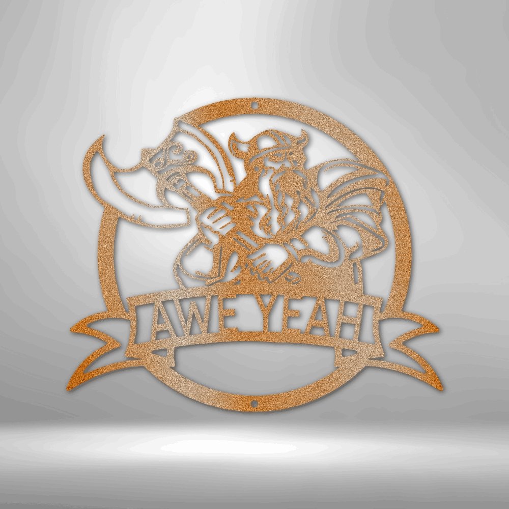 Fighting Viking Monogram - Personalized Steel Sign - Broken Knuckle Apparel