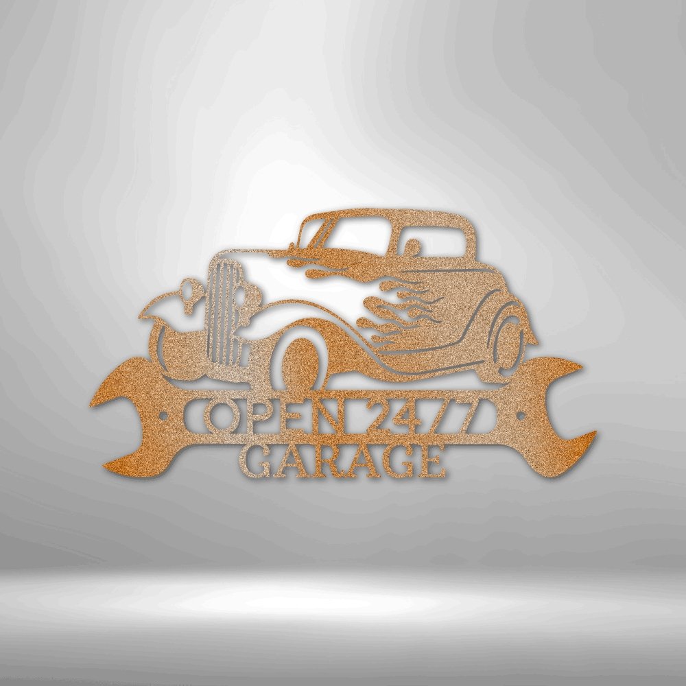 Hot Rod Shop Monogram - Personalized Steel Sign - Broken Knuckle Apparel