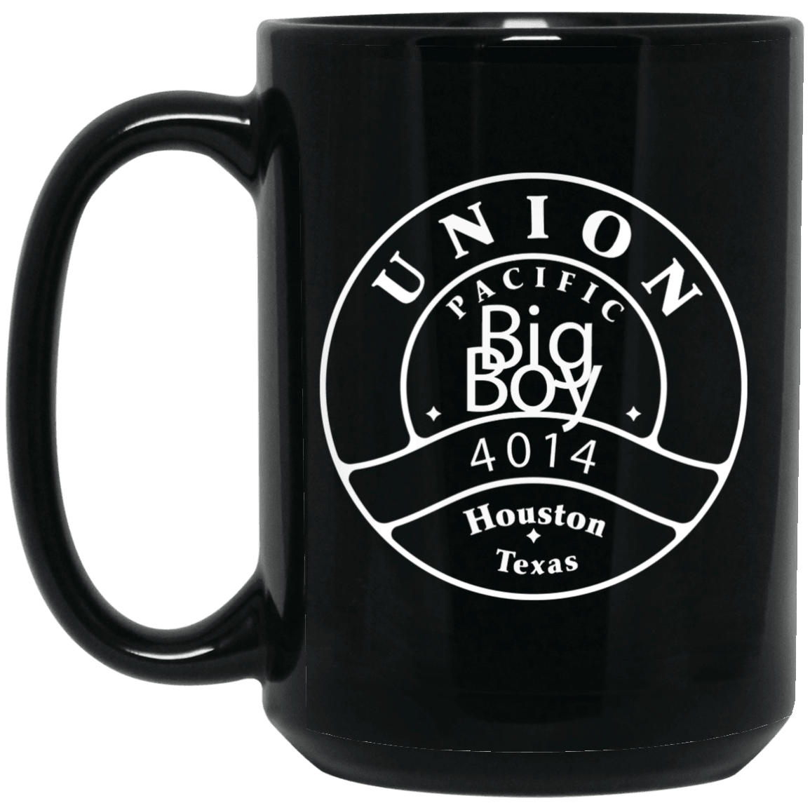 Houston Texas Big Boy 4014 15 oz. Black Mug - Broken Knuckle Apparel