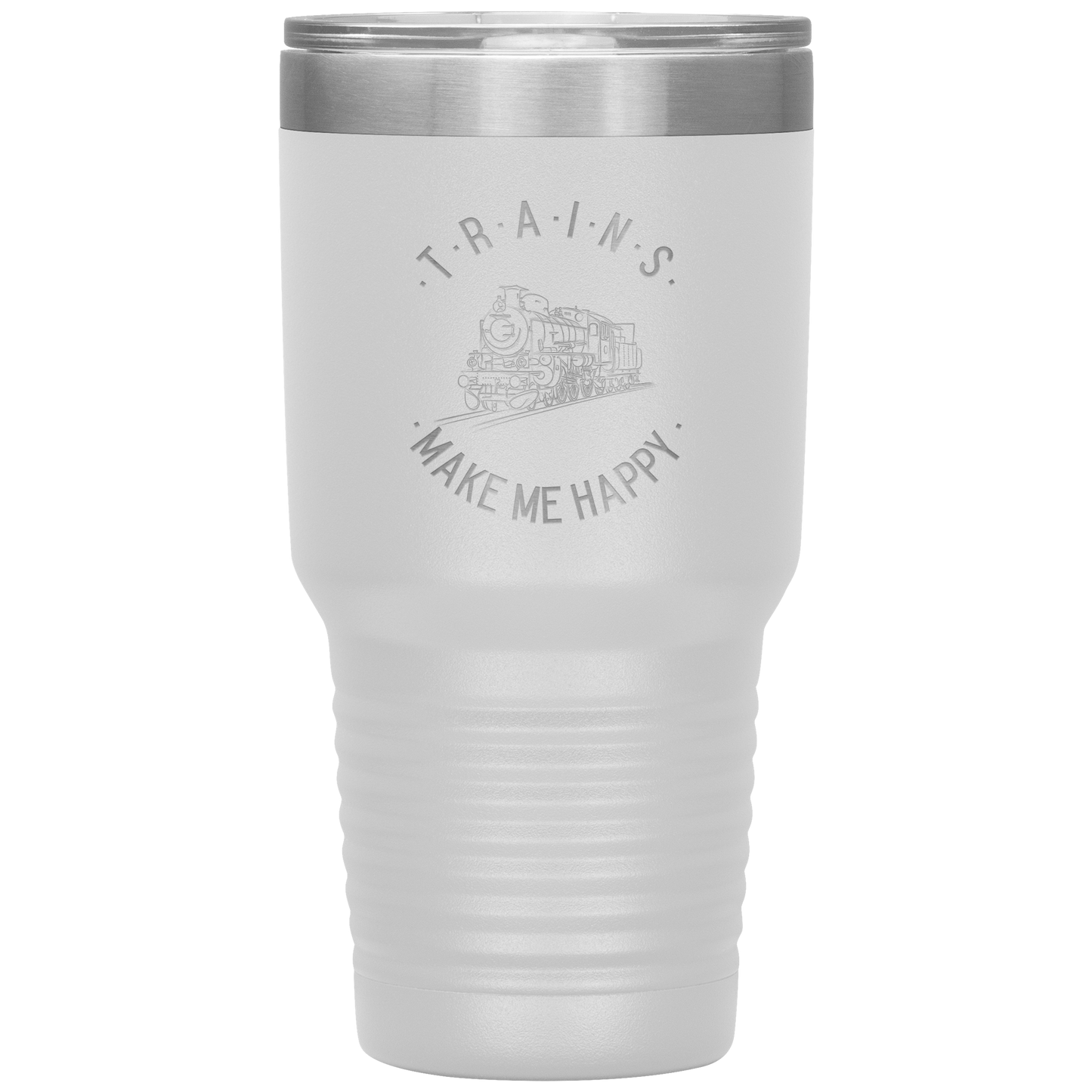 Trains Make Me Happy 30oz. Tumbler - Broken Knuckle Apparel