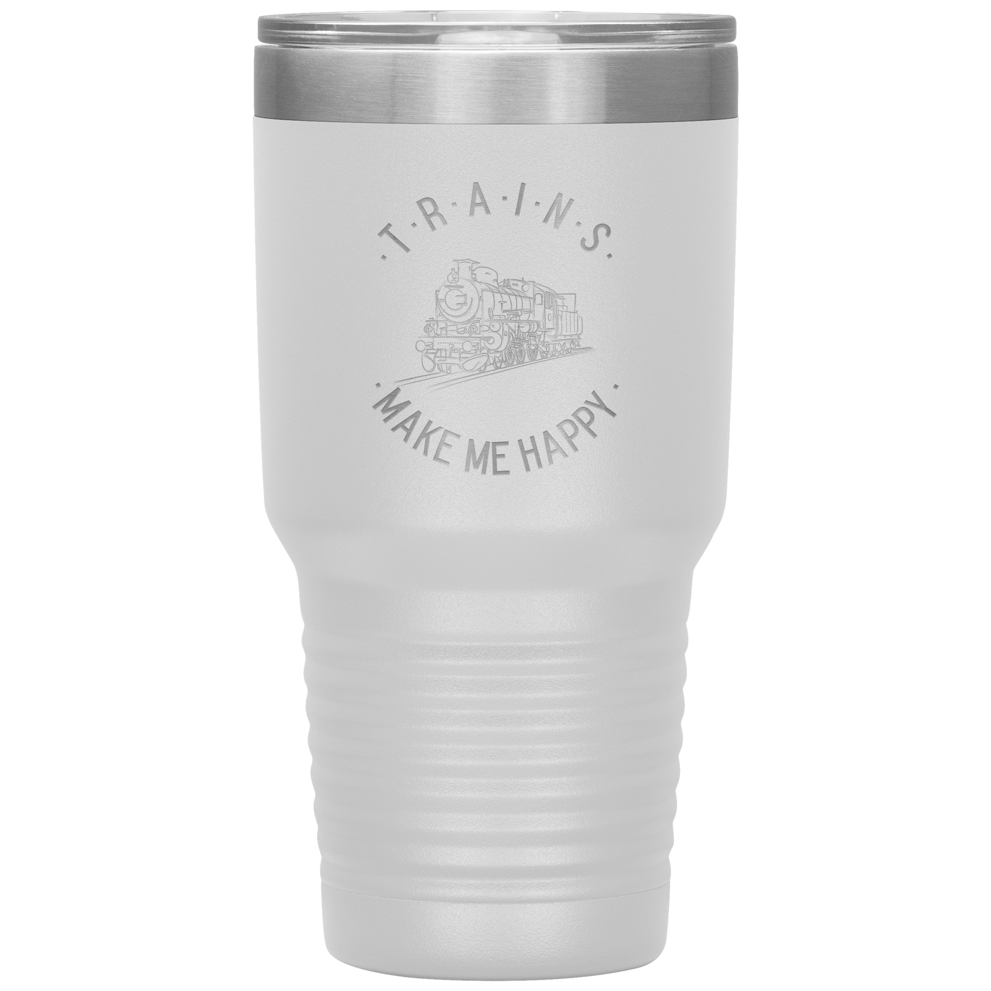Trains Make Me Happy 30oz. Tumbler - Broken Knuckle Apparel