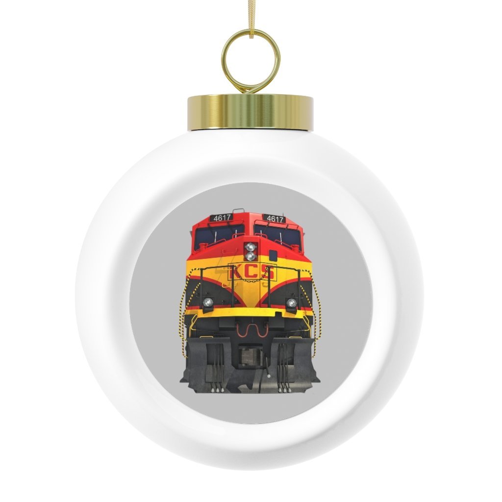 Kansas City Southern Railway Locomotive Christmas Ball Ornament - Broken Knuckle Apparel