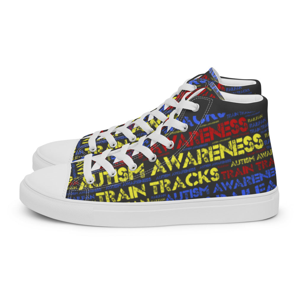 Autism Awareness Men’s high top canvas shoes - Broken Knuckle Apparel