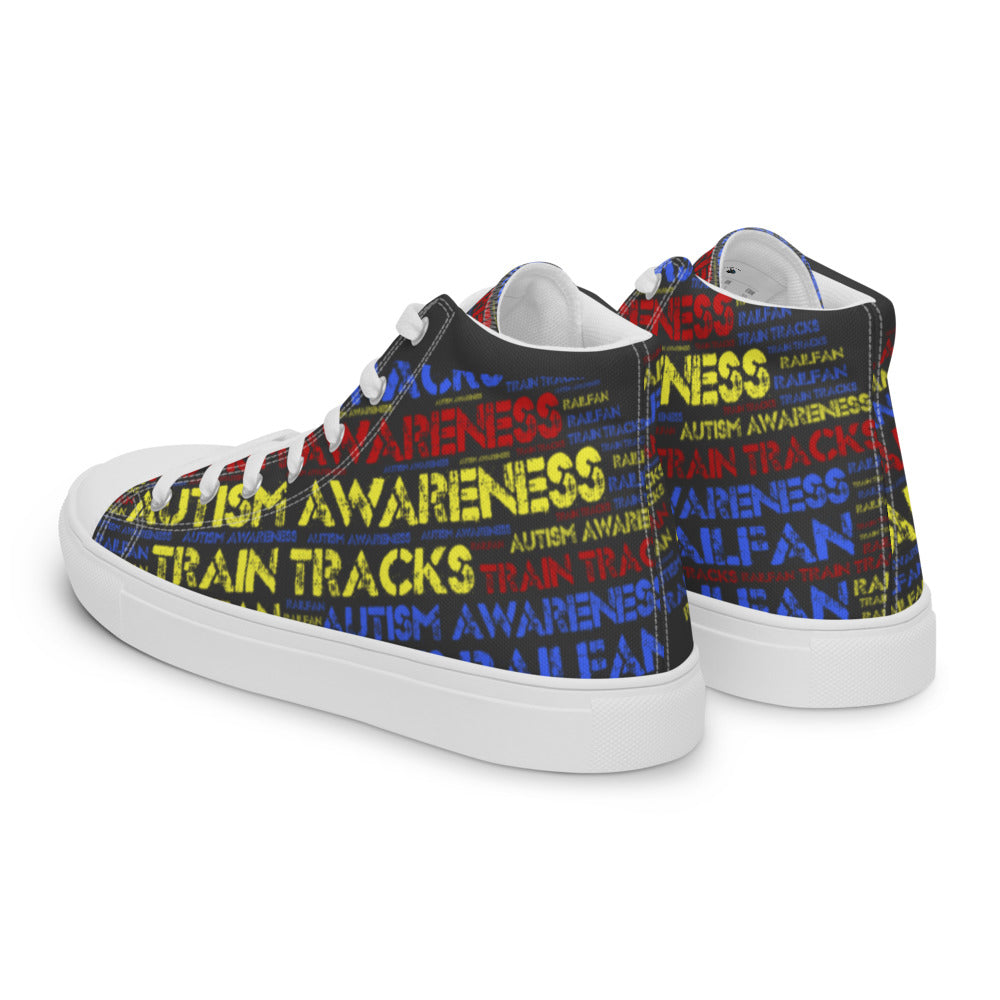 Autism Awareness Men’s high top canvas shoes - Broken Knuckle Apparel