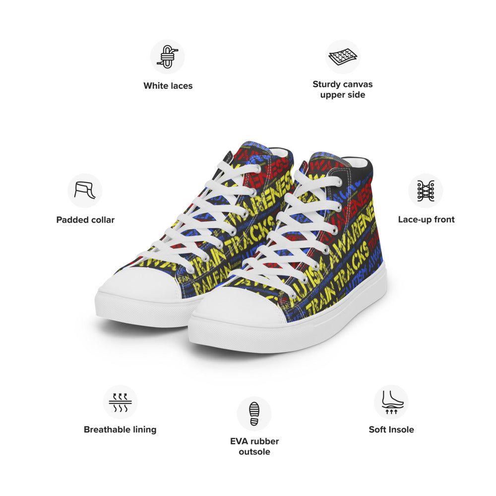 Autism Awareness Men’s high top canvas shoes - Broken Knuckle Apparel