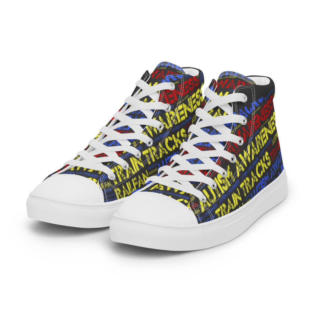 Autism Awareness Men’s high top canvas shoes - Broken Knuckle Apparel