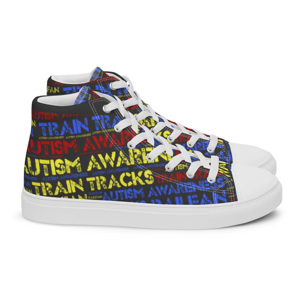 Autism Awareness Men’s high top canvas shoes - Broken Knuckle Apparel