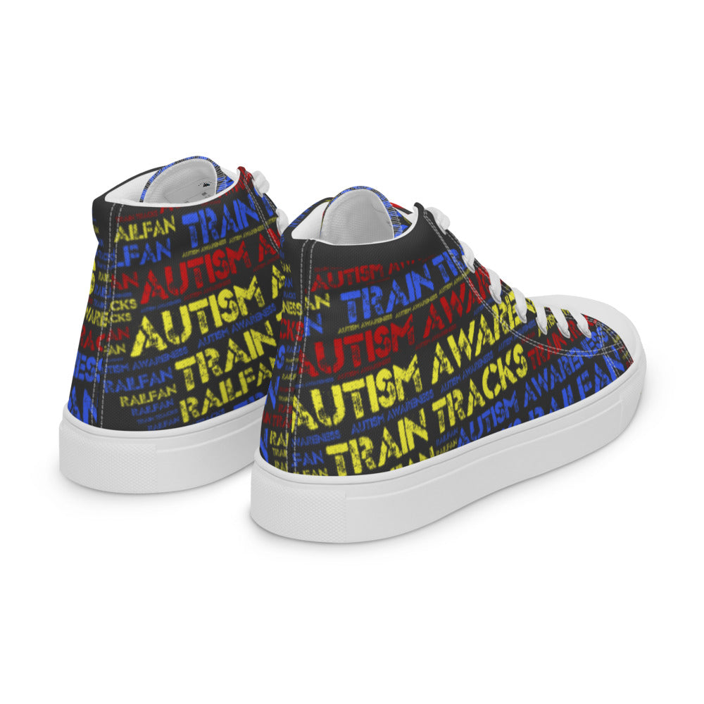 Autism Awareness Men’s high top canvas shoes - Broken Knuckle Apparel