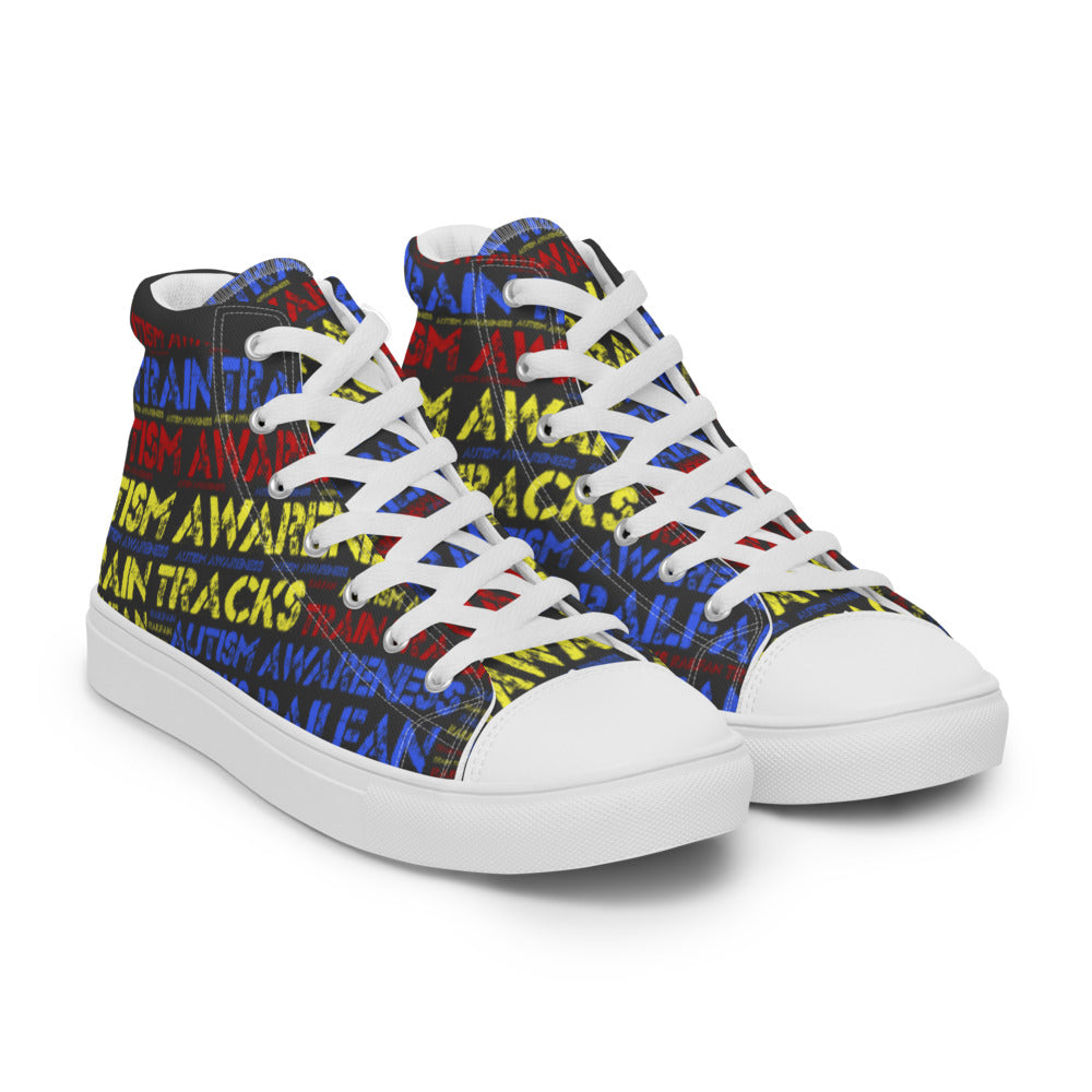 Autism Awareness Men’s high top canvas shoes - Broken Knuckle Apparel