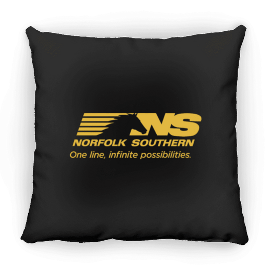 Norfolk Southern Golden Logo Square Pillow 18x18 - Broken Knuckle Apparel