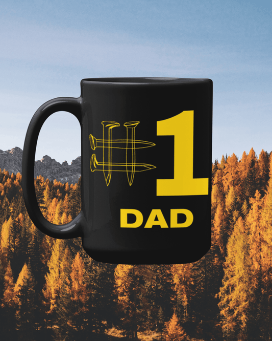 Number One Dad 15 oz. Black Mug - Broken Knuckle Apparel