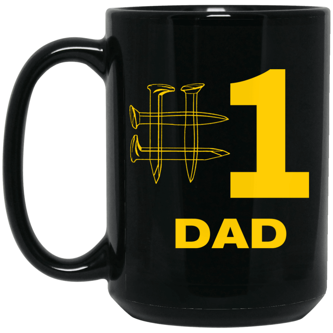 Number One Dad 15 oz. Black Mug - Broken Knuckle Apparel